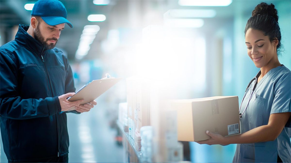 Entrega farmacêutica com conferência do profissional de saúde